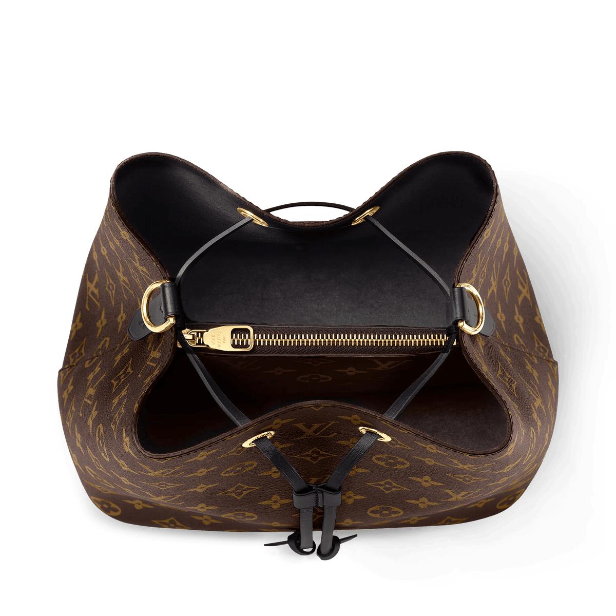 NéoNoé MM Monogram Coated Canvas Black Gold-Color Hardware