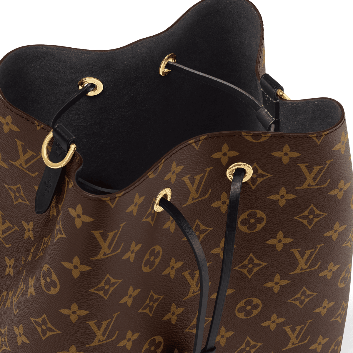 NéoNoé MM Monogram Coated Canvas Black Gold-Color Hardware
