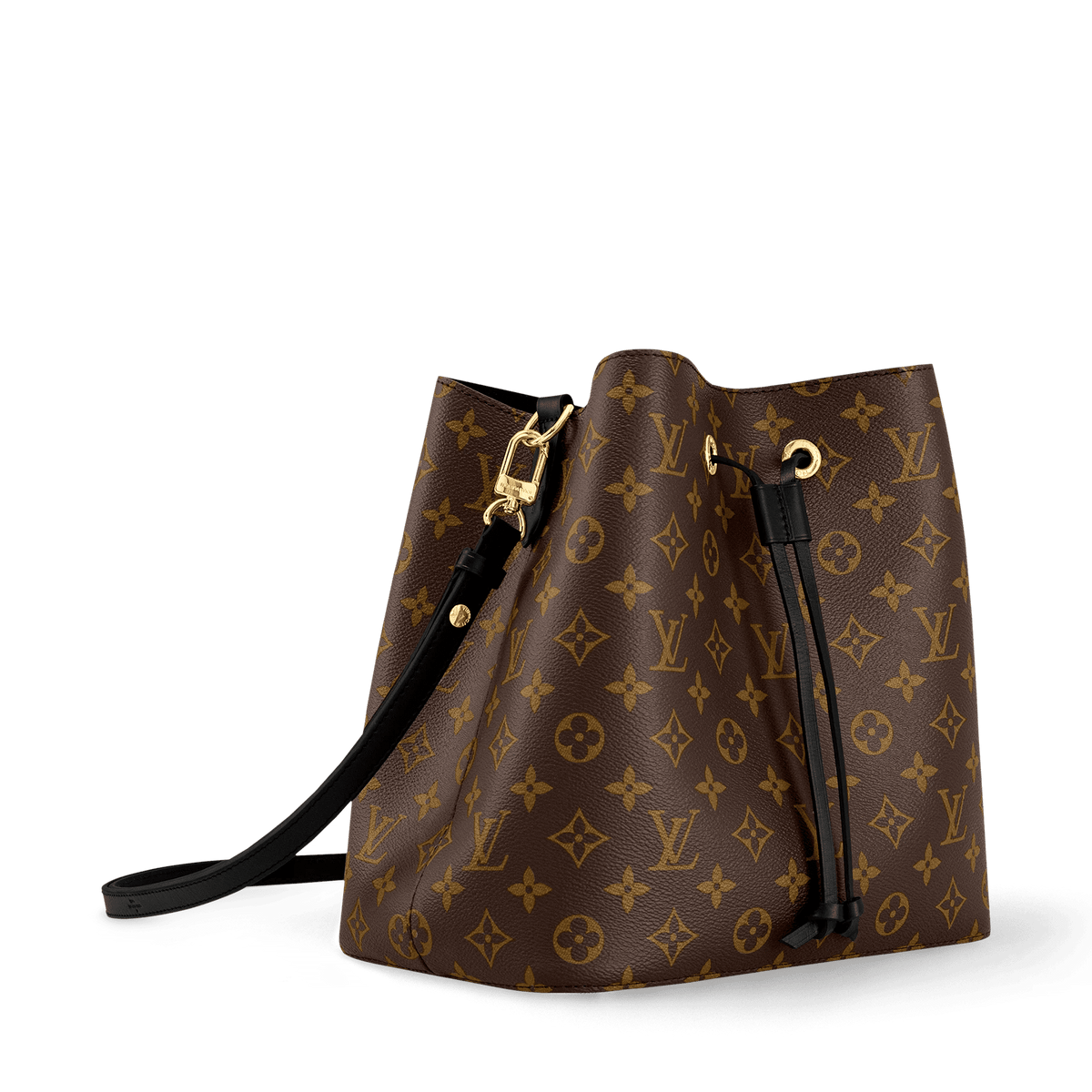 NéoNoé MM Monogram Coated Canvas Black Gold-Color Hardware