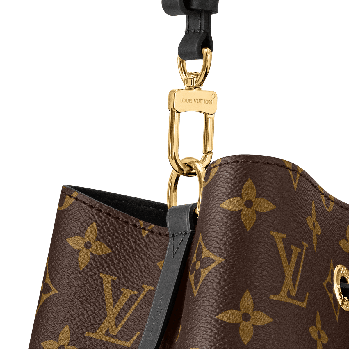 NéoNoé MM Monogram Coated Canvas Black Gold-Color Hardware