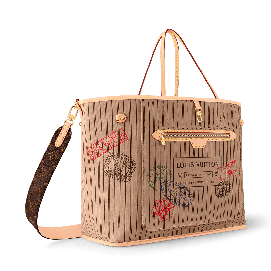 Neverfull Bandoulière Inside Out GM Monogram Coated Canvas Gold-Toned Hardware
