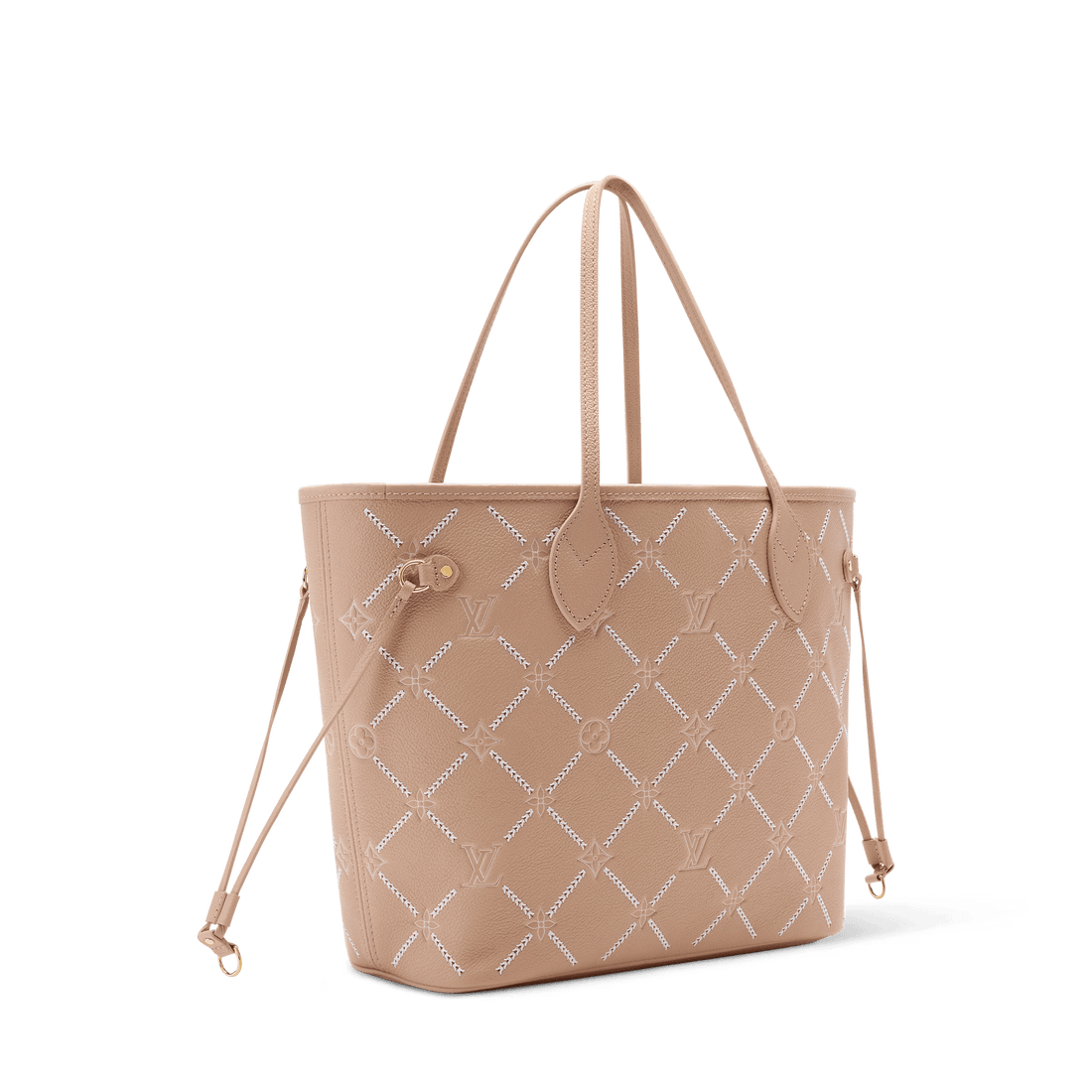 Neverfull MM Monogram Empreinte Couture Leather Tote Hazelnut Gold-Toned Hardware