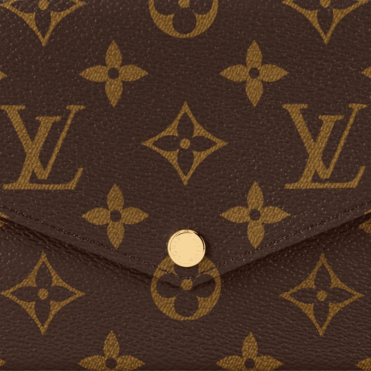 Pochette Félicie Monogram Coated Canvas Fuchsia Gold-Toned Hardware