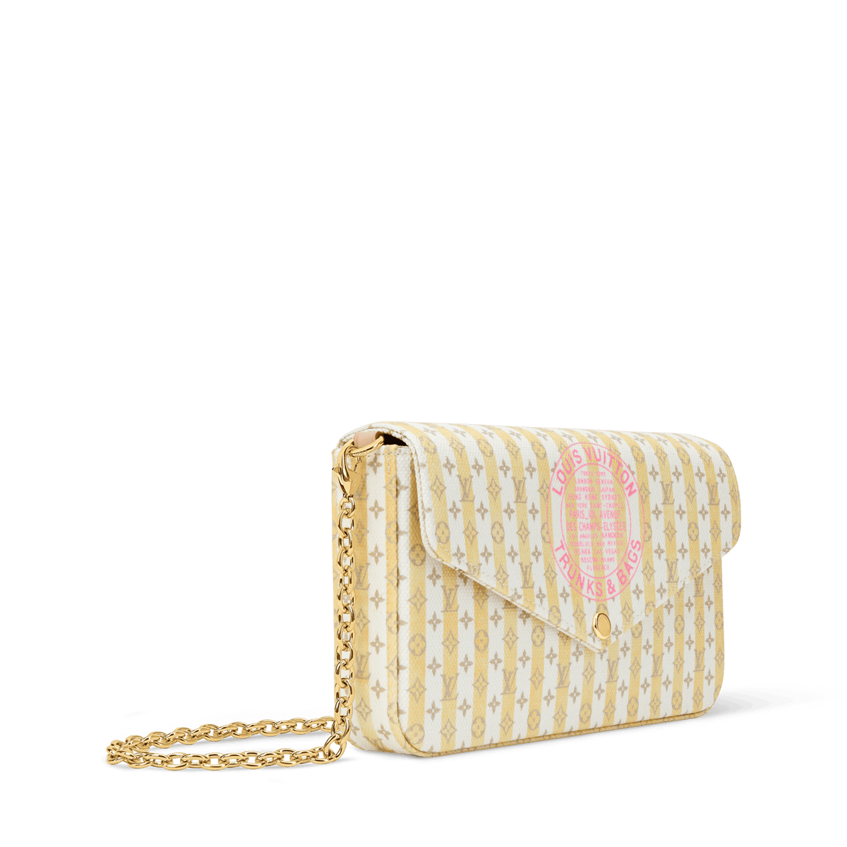 Pochette Félicie Minigram Coated Canvas LV Stamp Banana Gold-Toned Hardware