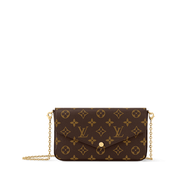 Pochette Félicie Monogram Coated Canvas Fuchsia Gold-Toned Hardware