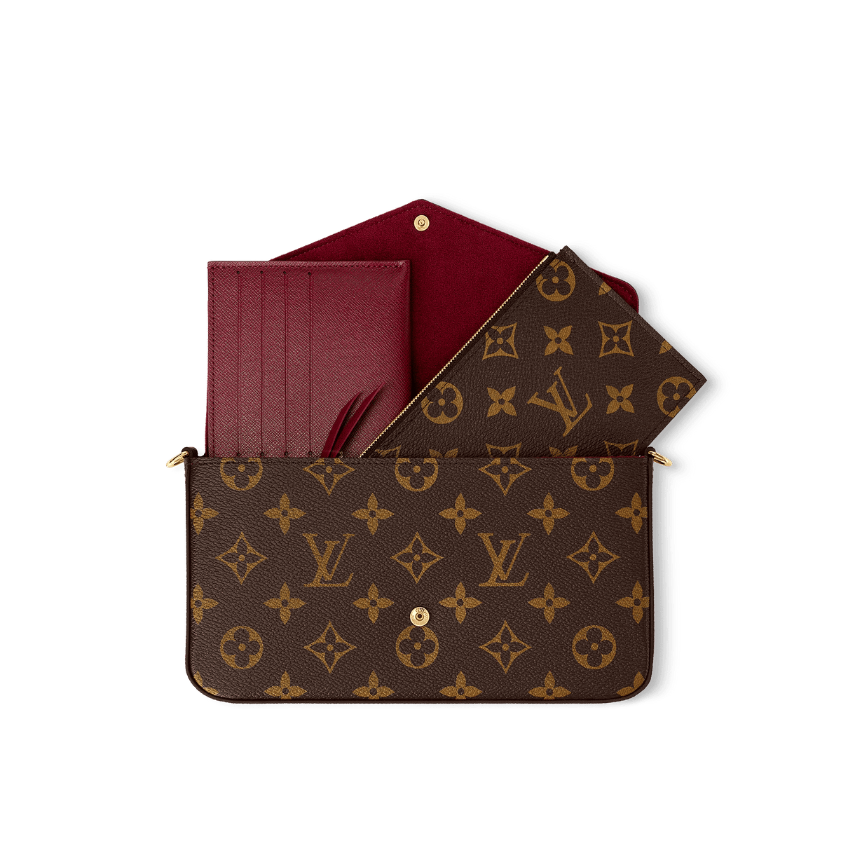 Women's Pochette Félicie Monogram Fuchsia Crossbody Bag