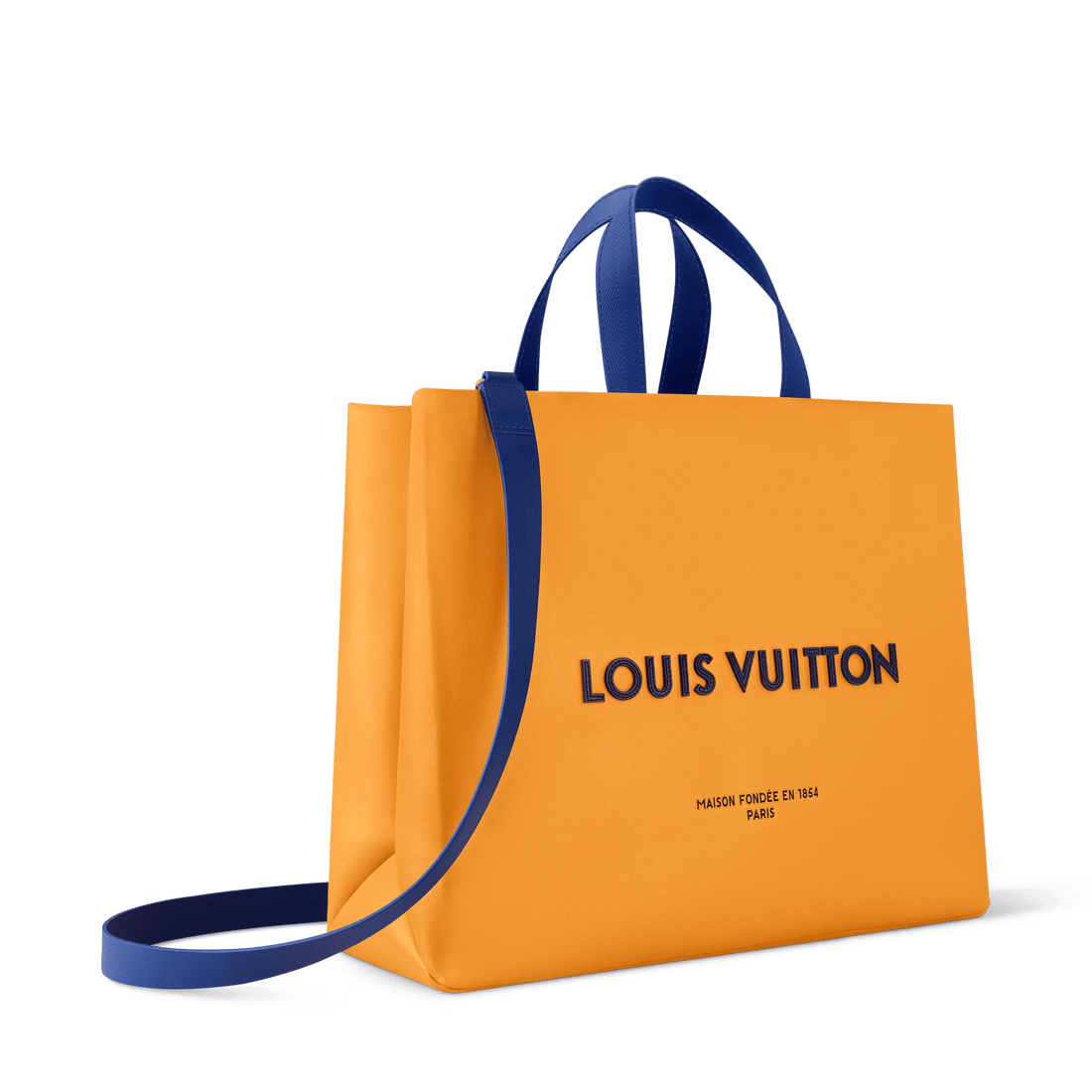Men's Shopper Tote MM Calf Leather Saffron