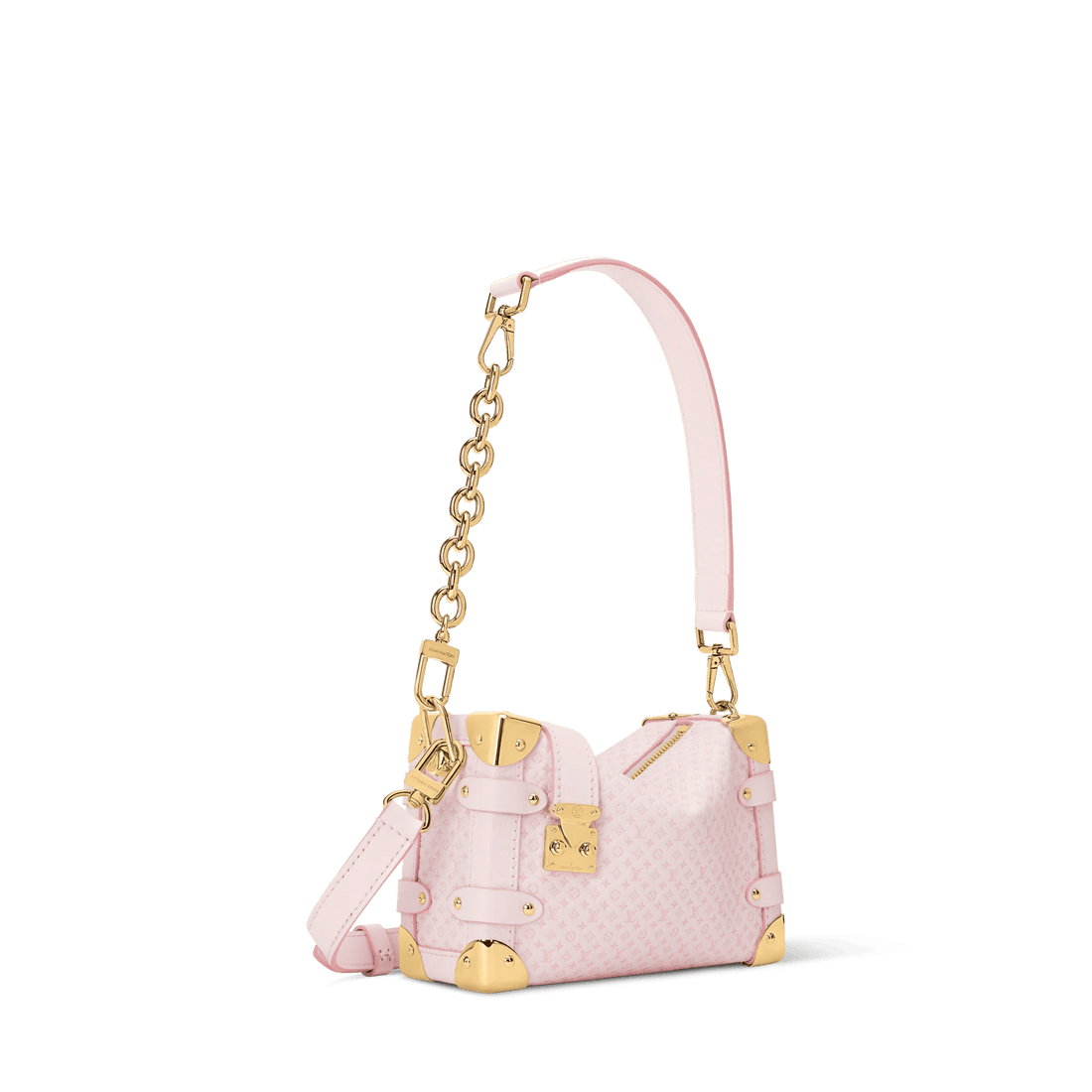 Women's Side Trunk PM Light Bliss Calfskin Leather Handbag