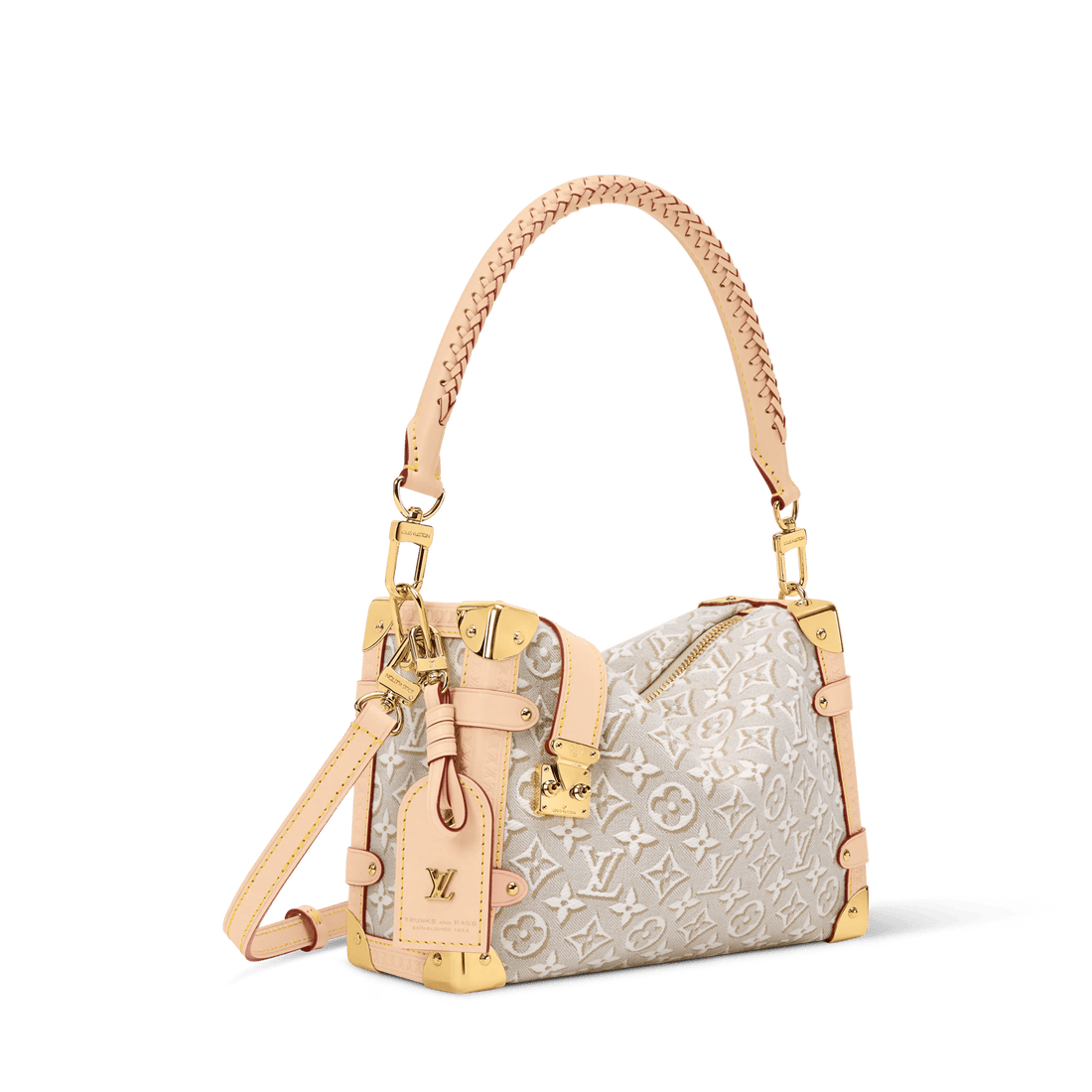 Women's Side Trunk MM Monogram Emblème Peuplier Canvas Handbag M2A145