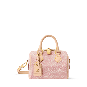 Women's Speedy Bandoulière 20 Monogram Emblème Rose Ruban Bag