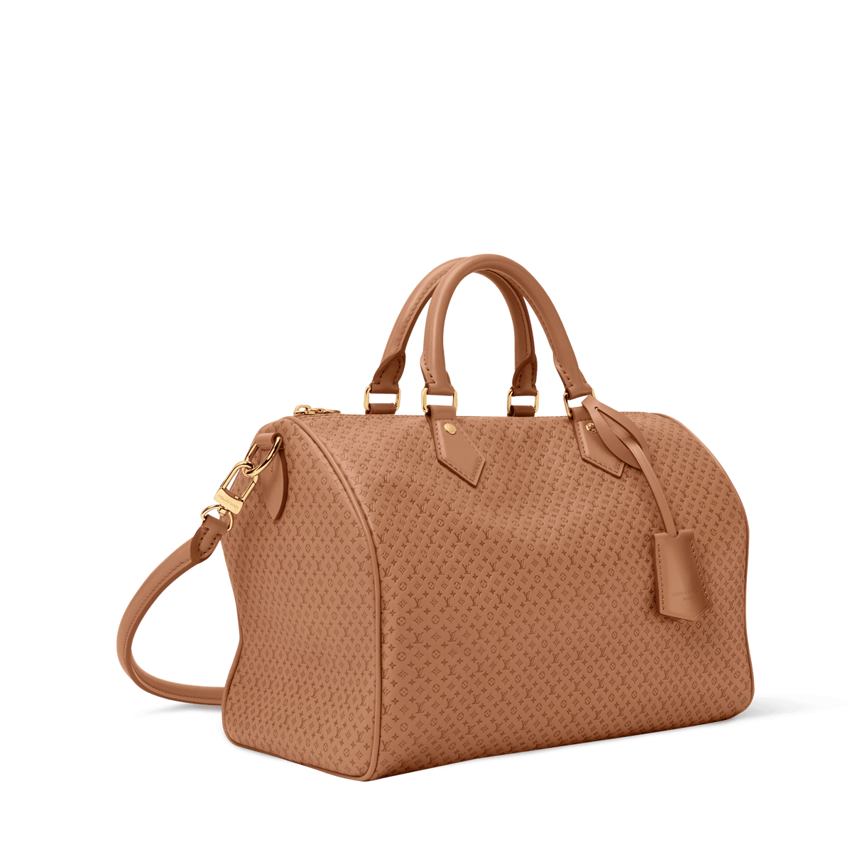 Women's Speedy Soft 30 Minigram Hazelnut Calfskin Tote Bag