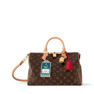 Women's Speedy Soft 30 Crafty Monogram Red Tote Bag