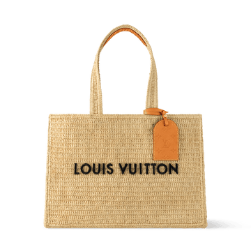 Summer Shopper Tote MM Raffia Natural Beige