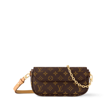 Women's Wallet On Chain Ivy Monogram Canvas Chain Wallet