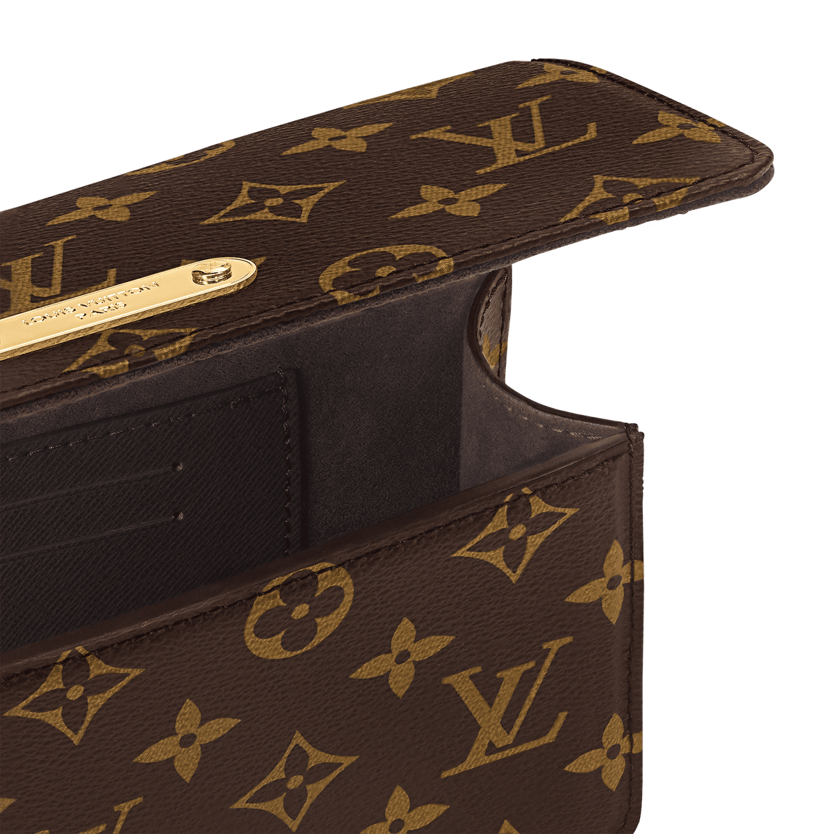 Wallet On Chain Lily Monogram Coated Canvas Gold-Color Hardware