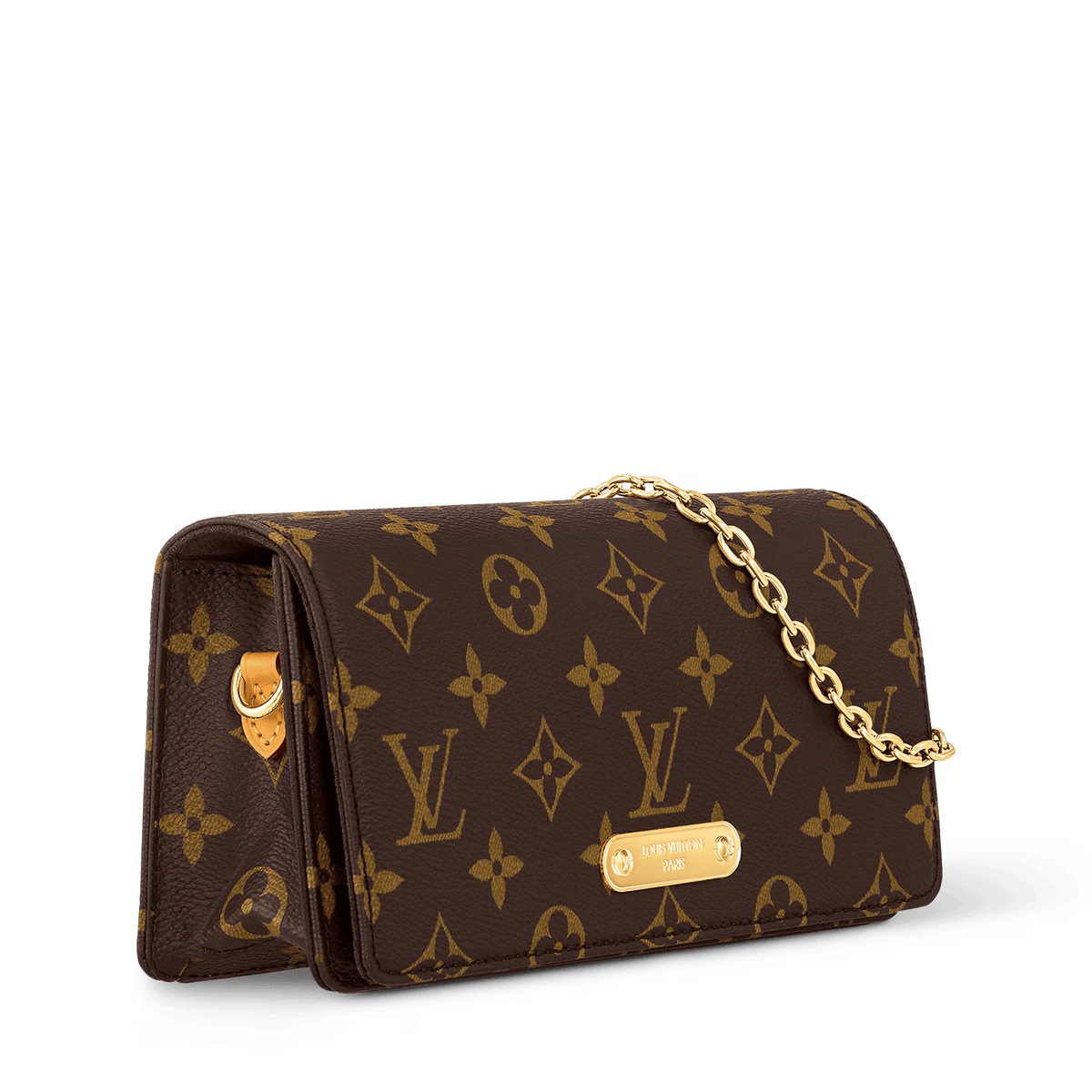 Wallet On Chain Lily Monogram Coated Canvas Gold-Color Hardware