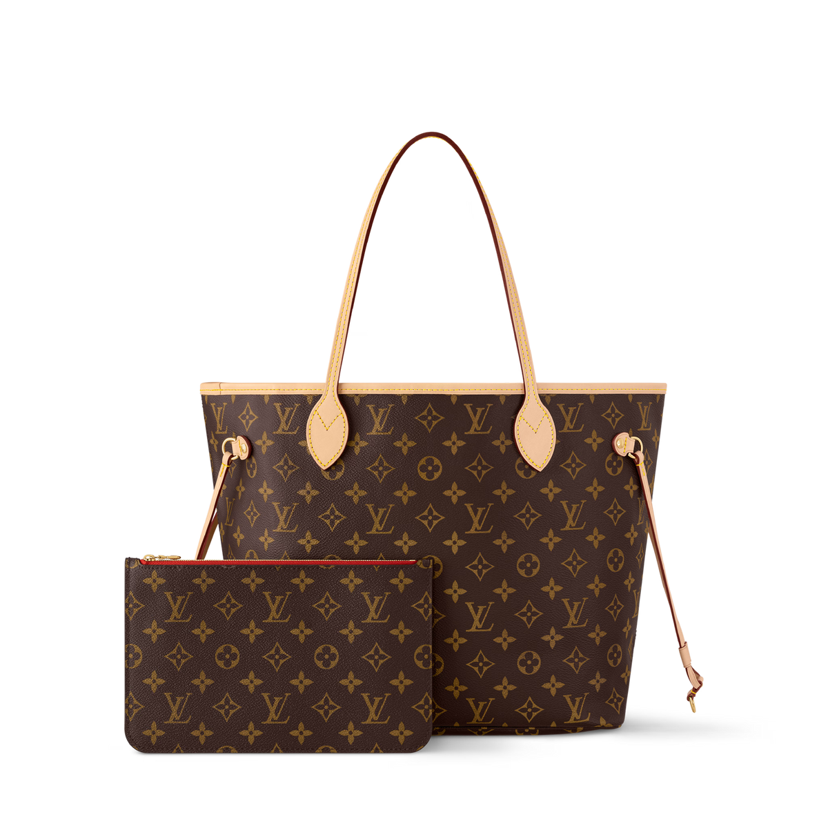 Women's Neverfull MM Tote Monogram Canvas Cherry